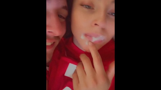 Braces Cutie Eating Stepbrothers Cum